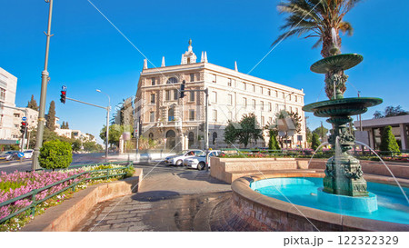Jerusalem modern quarter near old city area timelapse hyperlapse. Jerusalem, Israel 122322329