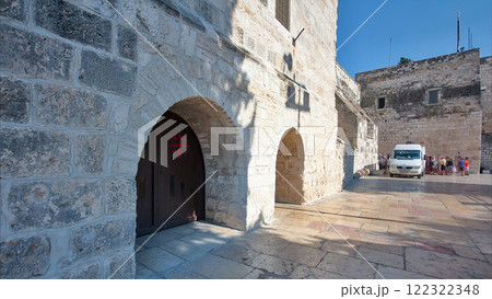 The Church of the Nativity of Jesus Christ timelapse hyperlapse. Palestin. The city of Bethlehem. 122322348