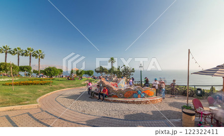 El Parque del Amor or Love park timelapse hyperlapse in Miraflores, Lima, Peru. 122322411