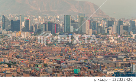 Aerial view of Lima skyline timelapse from San Cristobal hill. Aerial view of Lima skyline timelapse from San Cristobal hill. 122322420