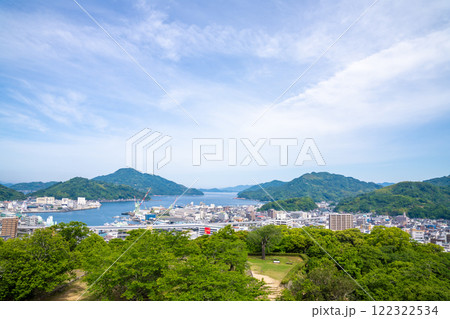 宇和島城から宇和島湾を望む、愛媛、日本、5月 宇和島城から宇和島湾を望む、愛媛、日本、5月 122322534