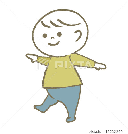 歩く赤ちゃん（黄色） 122322664