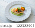 スズキのムニエル　枝豆ソース3 122322905