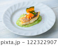 スズキのムニエル　枝豆ソース5 122322907