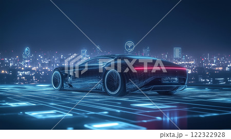 未来的な黒いスポーツカー 未来的な黒いスポーツカー 122322928