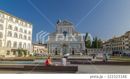 Basilica of Santa Maria Novella in the homonym square timelapse hyperlapse in Florence Basilica of Santa Maria Novella in the homonym square timelapse hyperlapse in Florence 122323188