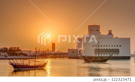 Sunset near Museum of Islamic Art in Doha timelapse, Qatar Sunset near Museum of Islamic Art in Doha timelapse, Qatar 122323471