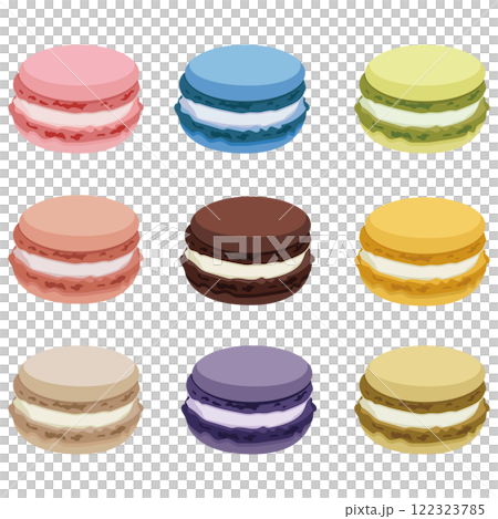 多彩馬卡龍插畫素材集向量 多彩馬卡龍插畫素材集向量 122323785