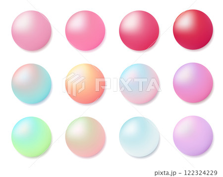 カラフルな球体の素材セット 122324229