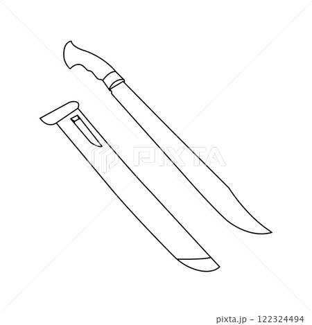 machete and scabbard icon design 122324494