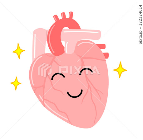 健康な心臓の笑顔のイラスト 122324614