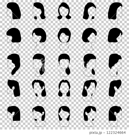 Illustration material of women with various hairstyles 122324664