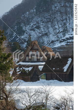 富山県　五箇山菅沼合掌造り集落　冬 122325642