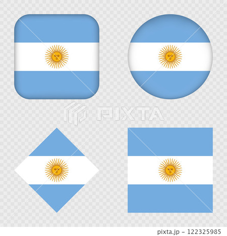 Argentina Flag Icons Pack. Vector illustration. 122325985