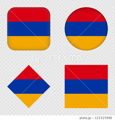 Armenia Flag Icons Pack. Vector illustration. Armenia Flag Icons Pack. Vector illustration. 122325986
