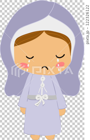 A powerful depiction of Mary praying and crying at the death of Jesus, capturing the deep emotion and sorrow of this pivotal moment in the Easter story and the Bible. 122326122