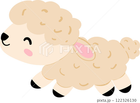 Sheep cartoon clipart and lamp illustration, symbolizing Easter Day with the gentle lamb, capturing the essence of Easter celebration and Christian art featuring religious imagery. 122326130