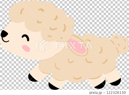 Sheep cartoon clipart and lamp illustration, symbolizing Easter Day with the gentle lamb, capturing the essence of Easter celebration and Christian art featuring religious imagery. 122326130