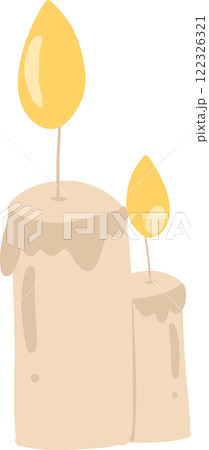 A serene "Light Candle" clipart with a glowing flame, perfect for religious, spiritual, and peaceful artwork, as well as home decor, birthday celebrations, and Christmas designs. 122326321
