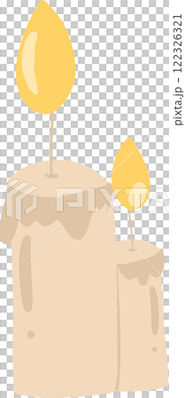 A serene "Light Candle" clipart with a glowing flame, perfect for religious, spiritual, and peaceful artwork, as well as home decor, birthday celebrations, and Christmas designs. 122326321