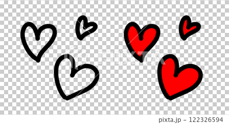 Handwritten heart set vector Handwritten heart set vector 122326594