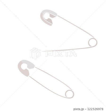 two safety pin open and closed on white background two safety pin open and closed on white background 122326978