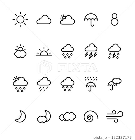 天気のアイコンセット 122327175