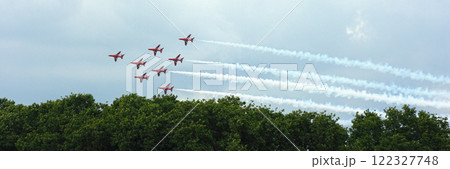 Red Arrows Parade for the Queen's Birthday in London Red Arrows Parade for the Queen's Birthday in London 122327748