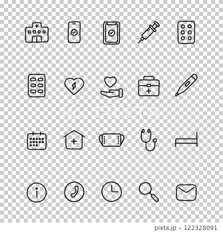 Handwritten medical icons 122328091