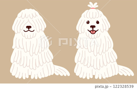 Cute cartoon Komondor dog 122328539