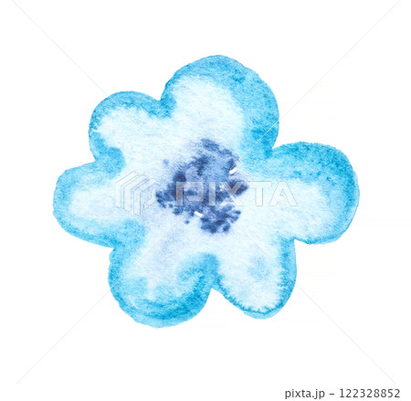 Blue watercolor flower on white background hand-painted floral art design Blue watercolor flower on white background hand-painted floral art design 122328852