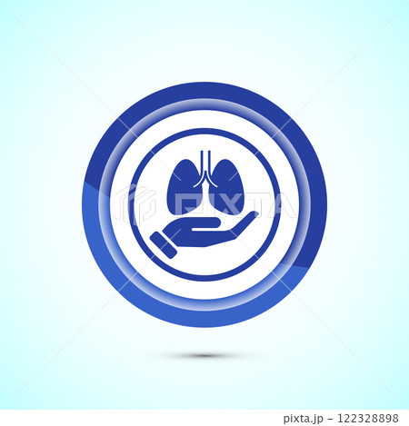 Lungs health care icon design illustration. Healthcare and medical icon sign. Button design 122328898