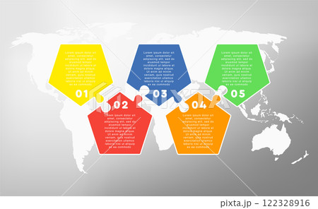 Colorful diagram infographic process on 5 steps 122328916