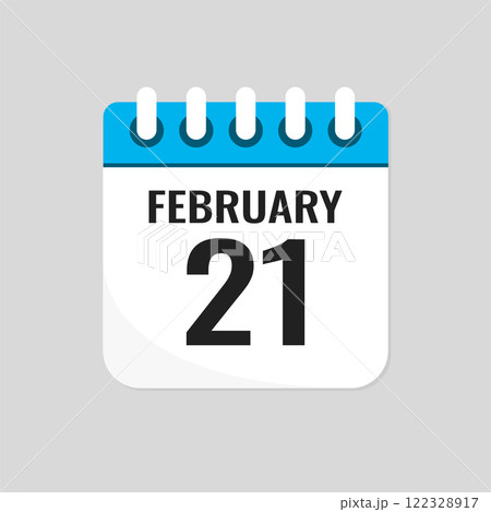 Icon page calendar day - 21 February Icon page calendar day - 21 February 122328917