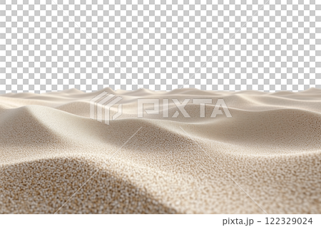 Close-up of beige sand dunes texture isolated on a transparent background. Minimalistic wavy sand surface, ideal for nature designs, background concepts, or environmental projects. Close-up of beige sand dunes texture isolated on a transparent background. Minimalistic wavy sand surface, ideal for nature designs, background concepts, or environmental projects. 122329024