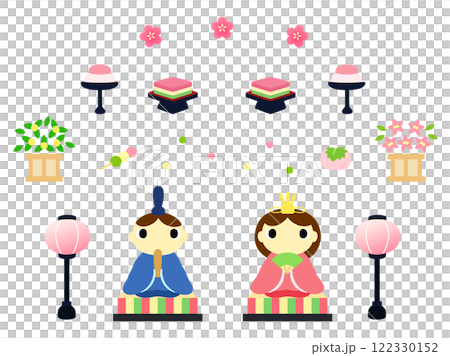 Hinamatsuri illustration set Hinamatsuri illustration set 122330152