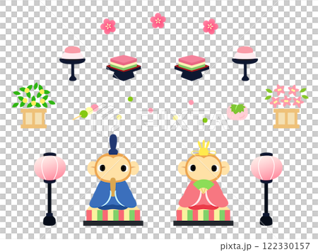 Hinamatsuri illustration set: Monkey Hinamatsuri illustration set: Monkey 122330157