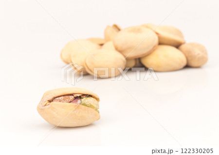Pistachios  isolated on white background 122330205