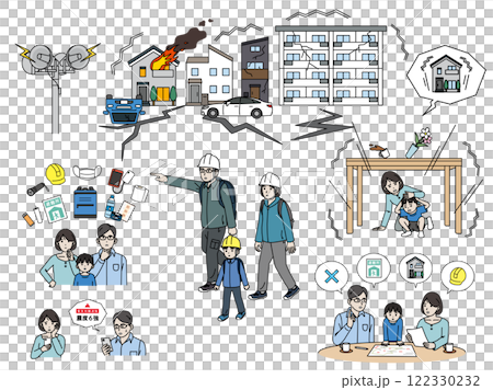 地震災難，家庭準備地震的插圖集 122330232