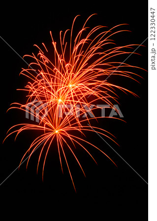 Colorful fireworks lights on the night sky background 122330447
