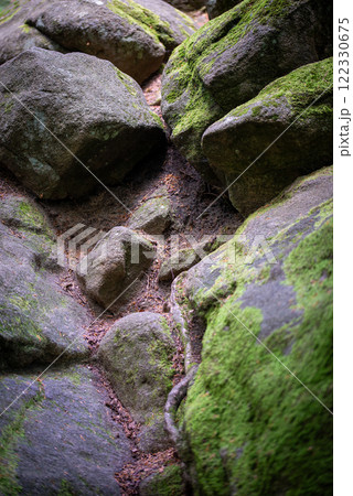Devil's Stone in the Beskid Niski mountains. Magurski National Park in Poland. Devil's Stone in the Beskid Niski mountains. Magurski National Park in Poland. 122330675
