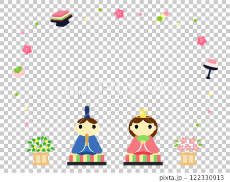 Cute Hinamatsuri frame Cute Hinamatsuri frame 122330913
