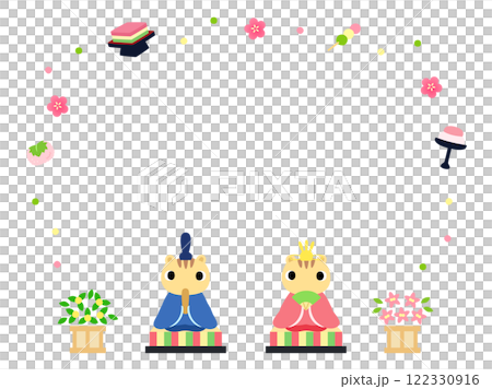 可愛的女兒節框架：松鼠娃娃 122330916