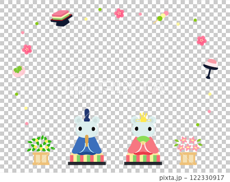 Cute Hinamatsuri frame - Mouse Hina dolls Cute Hinamatsuri frame - Mouse Hina dolls 122330917
