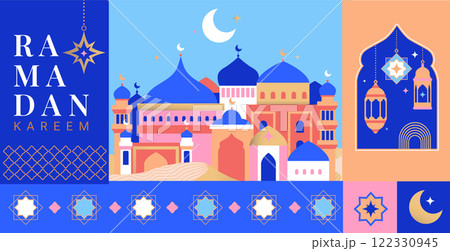 Ramadan kareem banner. Greeting Ramadan card Ramadan kareem banner. Greeting Ramadan card 122330945