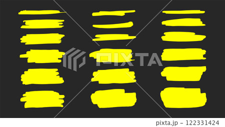 Vector set of highlighter marker strokes on dark background Vector set of highlighter marker strokes on dark background 122331424
