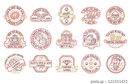 Set of 15 Casino and Poker Logosのイラスト素材 [122331472] - PIXTA