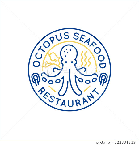 Simple Logo with Octopus Icon Simple Logo with Octopus Icon 122331515