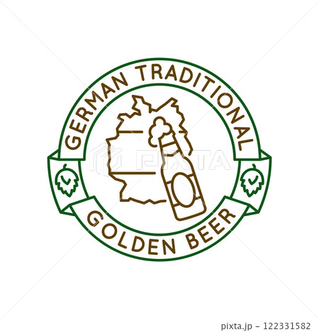 Simple Logo with German Traditional Golden Beer icon Simple Logo with German Traditional Golden Beer icon 122331582