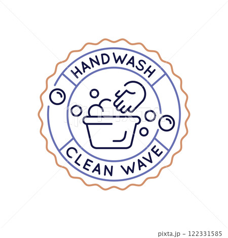 Simple Logo with hand wash Icon 122331585